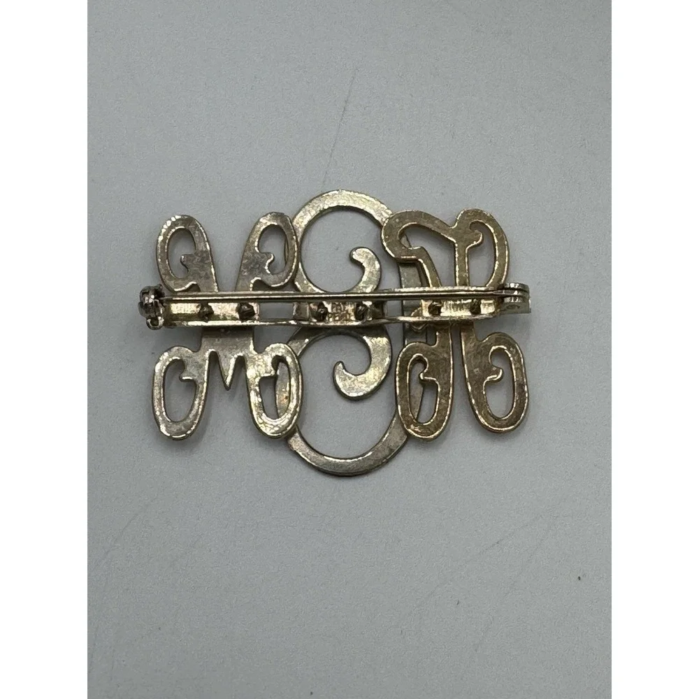 Vintage Monograph Initials  Monogram Brooch Pin ''HCM